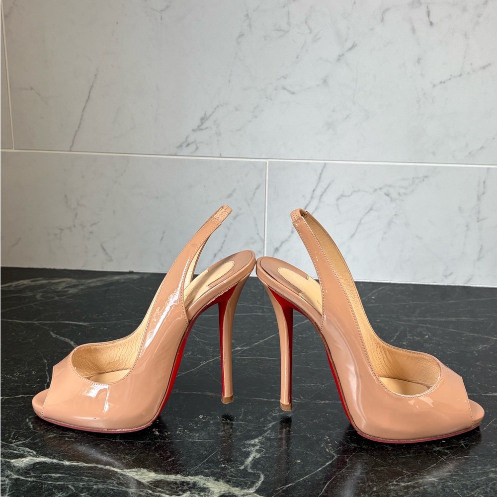 Louboutin slingback peep toe heels - Picture 5 of 13